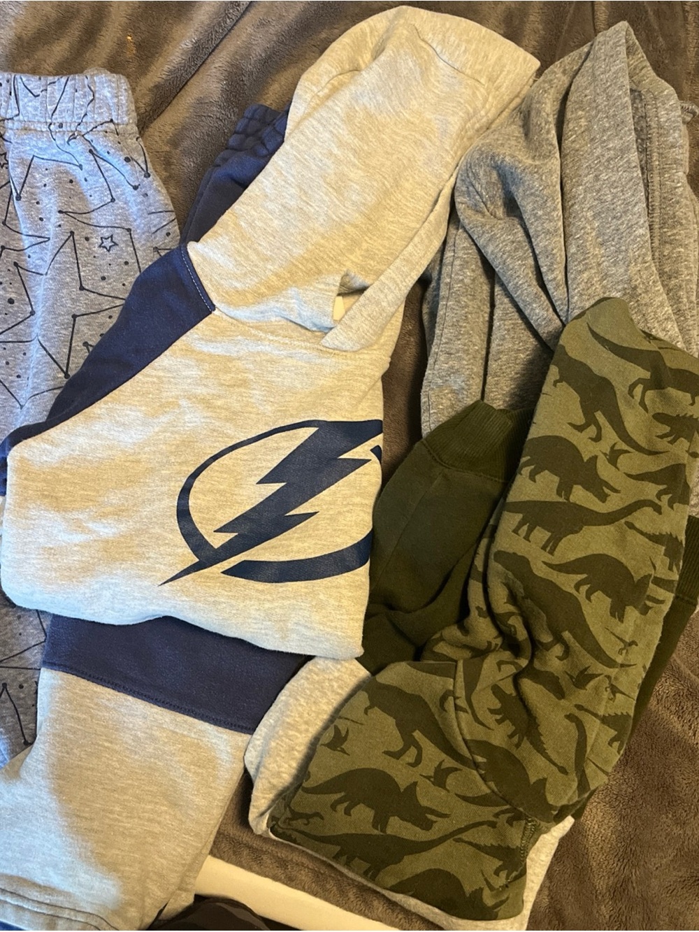 NHL and other Lot of Boys sweat outfits and separates size 4-5